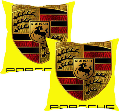 

Sleep Nature's Yellow Silk Car Pillow Cushion for Porsche(Square, Pack of 2)