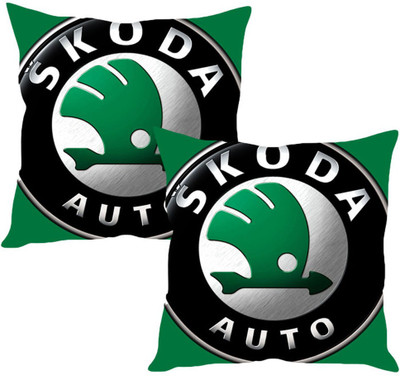 

Sleep Nature's Green Silk Car Pillow Cushion for Skoda(Square, Pack of 2)