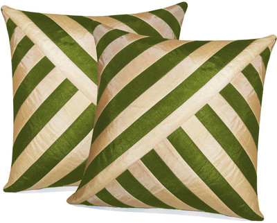 

Zikrak Exim Beige, Green Polyester Car Pillow Cushion for Universal For Car(Square, Pack of 2)