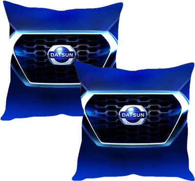 

Sleep Nature's Blue Silk Car Pillow Cushion for Datsun(Square, Pack of 2)