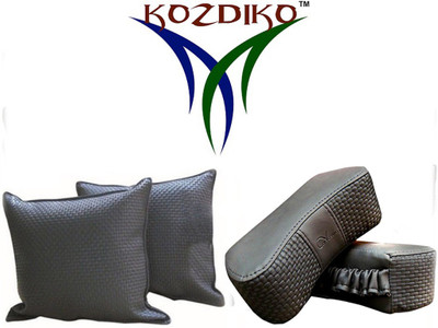 

Kozdiko Grey Leatherite Car Pillow Cushion for Mitsubishi(Rectangular, Pack of 4)