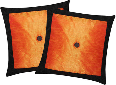 

Zikrak Exim Black, Orange Polyester Car Pillow Cushion for Universal For Car(Square, Pack of 2)