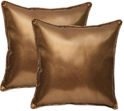 11% OFF on Challenger Gold Leatherite Car Pillow Cushion for Universal For Car(Square, Pack of 2)