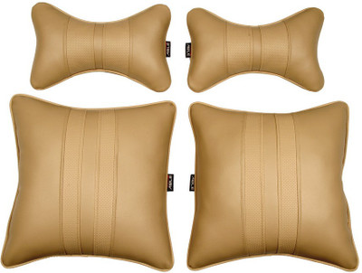 Able Auto Beige Leatherite Car Pillow Cushion for Maruti Suzuki(Square, Pack of 4)