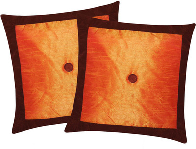 

Zikrak Exim Brown, Orange Polyester Car Pillow Cushion for Universal For Car(Square, Pack of 2)