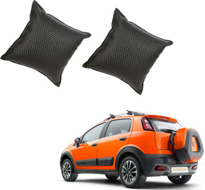 

Auto Addict Black Leatherite Car Pillow Cushion for Fiat(Square, Pack of 2)