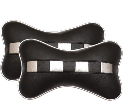 8% OFF on Challenger Black, Silver Leatherite Car Pillow Cushion for Universal For Car(Rectangular, Pack of 2)