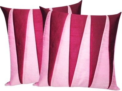 ZIKRAK EXIM Checkered Cushions Cover(Pack of 2, 40 cm*40 cm, Maroon, Pink)