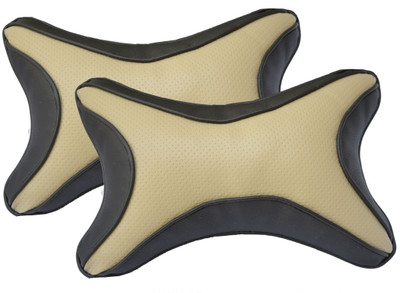 

HMC Beige, Black Leatherite Car Pillow Cushion for HM(Rectangular, Pack of 2)