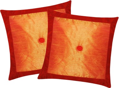 ZIKRAK EXIM Floral Cushions Cover(Pack of 2, 40 cm*40 cm, Peach, Orange)