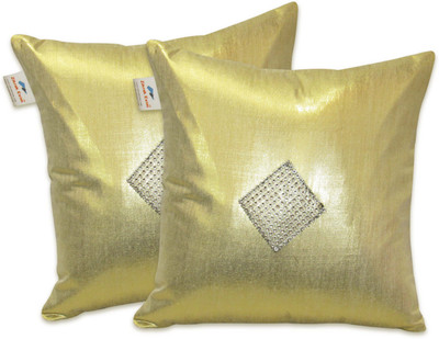 

Zikrak Exim Gold Polyester Car Pillow Cushion for Universal For Car(Square, Pack of 2)