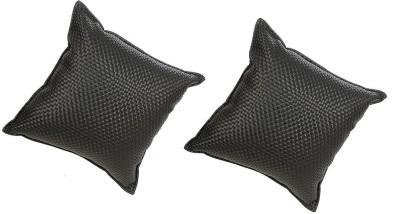 AuTO ADDiCT Black Leatherite Car Pillow Cushion for Audi(Square, Pack of 2)