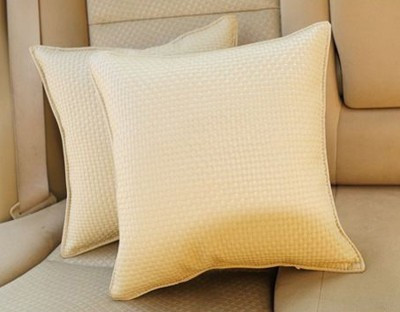 KOZDIKO Beige Leatherite Car Pillow Cushion for Universal For Car(Rectangular, Pack of 2)