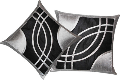 

Zikrak Exim Black, Silver Polyester Car Pillow Cushion for Universal For Car(Square, Pack of 2)