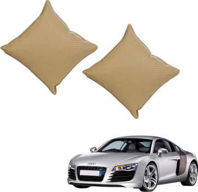 

Auto Addict Beige Leatherite Car Pillow Cushion for Audi(Square, Pack of 2)