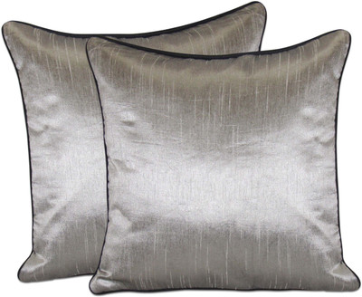 

Zikrak Exim Silver Polyester Car Pillow Cushion for Universal For Car(Square, Pack of 2)