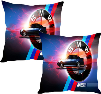

Sleep Nature's Multicolor Silk Car Pillow Cushion for BMW(Square, Pack of 2)