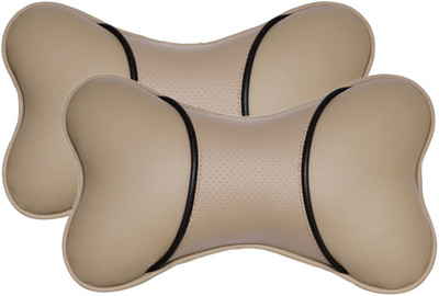 

Car Fashion Grey Leatherite Car Pillow Cushion for Universal For Car(Rectangular, Pack of 2)