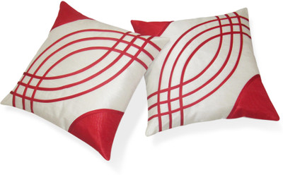 

Zikrak Exim Red, White Polyester Car Pillow Cushion for Universal For Car(Square, Pack of 2)