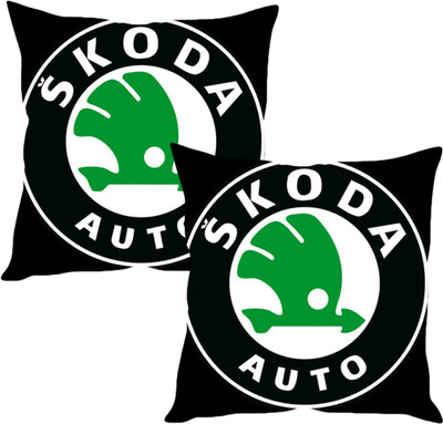 

Sleep Nature's Black, Green Silk Car Pillow Cushion for Skoda(Square, Pack of 2)