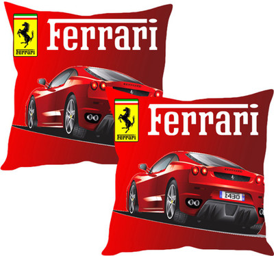 

Sleep Nature's Red Silk Car Pillow Cushion for Universal For Car(Square, Pack of 2)