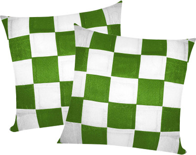 

Zikrak Exim Green, White Polyester Car Pillow Cushion for Universal For Car(Square, Pack of 2)