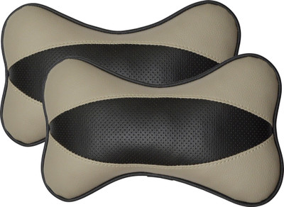 8% OFF on Challenger Grey, Black Leatherite Car Pillow Cushion for Universal For Car(Rectangular, Pack of 2)