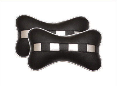

Car Fashion Black Leatherite Car Pillow Cushion for Universal For Car(Rectangular, Pack of 2)