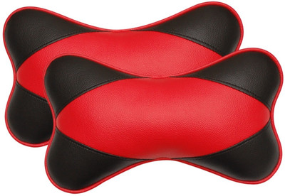 8% OFF on Challenger Black, Red Leatherite Car Pillow Cushion for Universal For Car(Rectangular, Pack of 2)