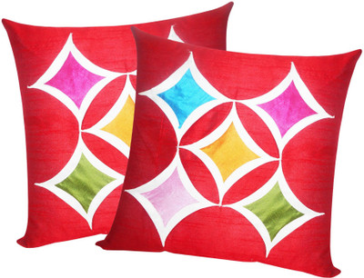 

Zikrak Exim Red Polyester Car Pillow Cushion for Universal For Car(Square, Pack of 2)