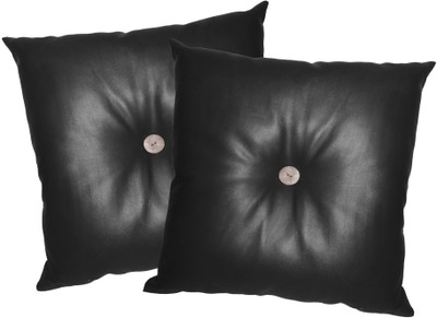 

Zikrak Exim Black Leatherite Car Pillow Cushion for Universal For Car(Square, Pack of 2)