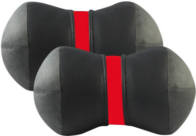 

Motor Duniya Black Cotton Car Pillow Cushion for Universal For Car(Round)