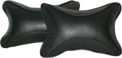 

Retina Black Leather Car Pillow Cushion for Universal For Car(Rectangular, Pack of 2)