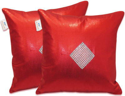 

Zikrak Exim Red Polyester Car Pillow Cushion for Universal For Car(Square, Pack of 2)