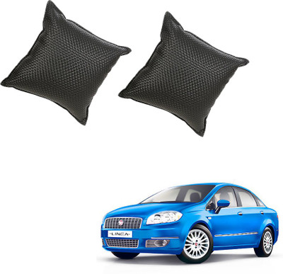 

Auto Addict Black Leatherite Car Pillow Cushion for Fiat(Square, Pack of 2)