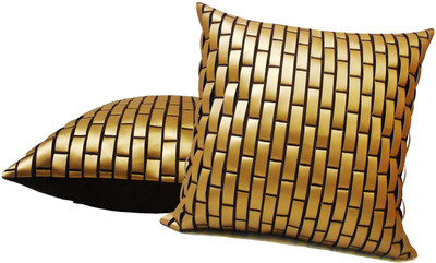 

Zikrak Exim Gold Polyester Car Pillow Cushion for Universal For Car(Square, Pack of 2)