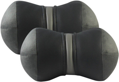 

Motor Duniya Grey Cotton Car Pillow Cushion for Universal For Car(Round)