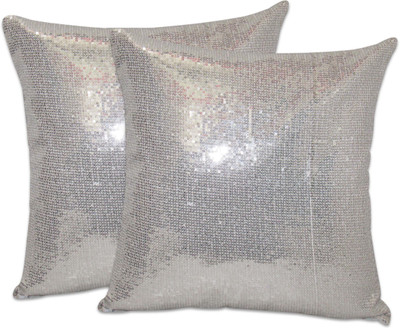 

Zikrak Exim Silver Polyester Car Pillow Cushion for Universal For Car(Square, Pack of 2)