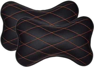

Car Fashion Black Leatherite Car Pillow Cushion for Universal For Car(Rectangular, Pack of 2)