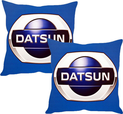 

Sleep Nature's Blue Silk Car Pillow Cushion for Datsun(Square, Pack of 2)