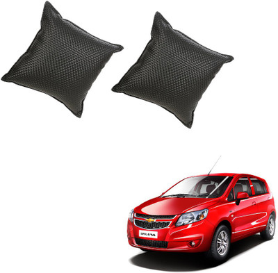

Auto Addict Black Leatherite Car Pillow Cushion for Chevrolet(Square, Pack of 2)