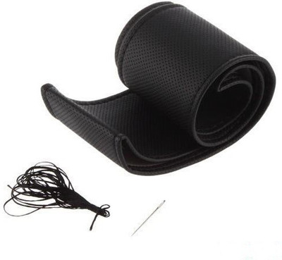 AUTOGARH Hand Stiched Steering Cover For Tata Indica(Black, Leather)