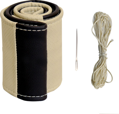 AUTOGARH Hand Stiched Steering Cover For Honda Brio(Beige, Brown, Leather)