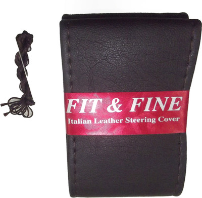 

Fit and Fine Steering Cover For Suzuki, Volkswagen, Hyundai, Chevrolet, Toyota Cruze, Thar, New Swift, Rapid, Innova, Fluidic Verna, Corolla Altis, i20, i10, Amaze, Corolla, XUV, Ritz, Duster(Dark Brown, Leather)