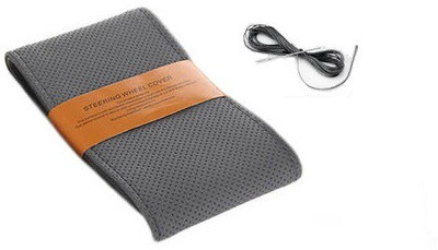 

Millionaro Hand Stiched Steering Cover For Universal For Car Universal For Car(Grey, Leatherite)