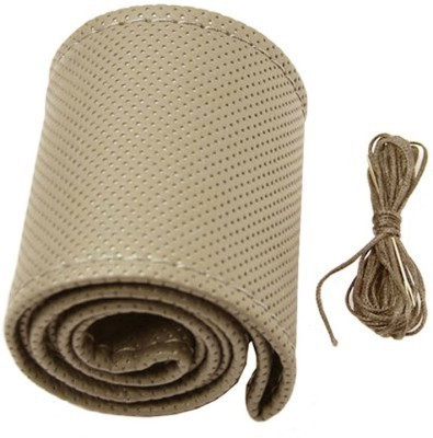 

Auto Hub Steering Cover(Beige, Leatherite)
