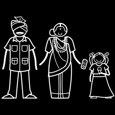 

The Indian Family Sticker Family Sticker for Windows, Bumper, Sides(White, Transparent)