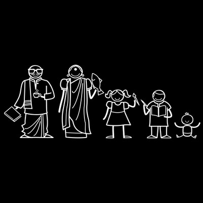 

The Indian Family Sticker Family Sticker for Windows, Bumper, Sides(White, Transparent)