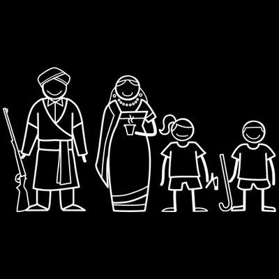 

The Indian Family Sticker Family Sticker for Windows, Bumper, Sides(White, Transparent)