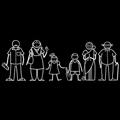 

The Indian Family Sticker Family Sticker for Windows, Bumper, Sides(White, Transparent)